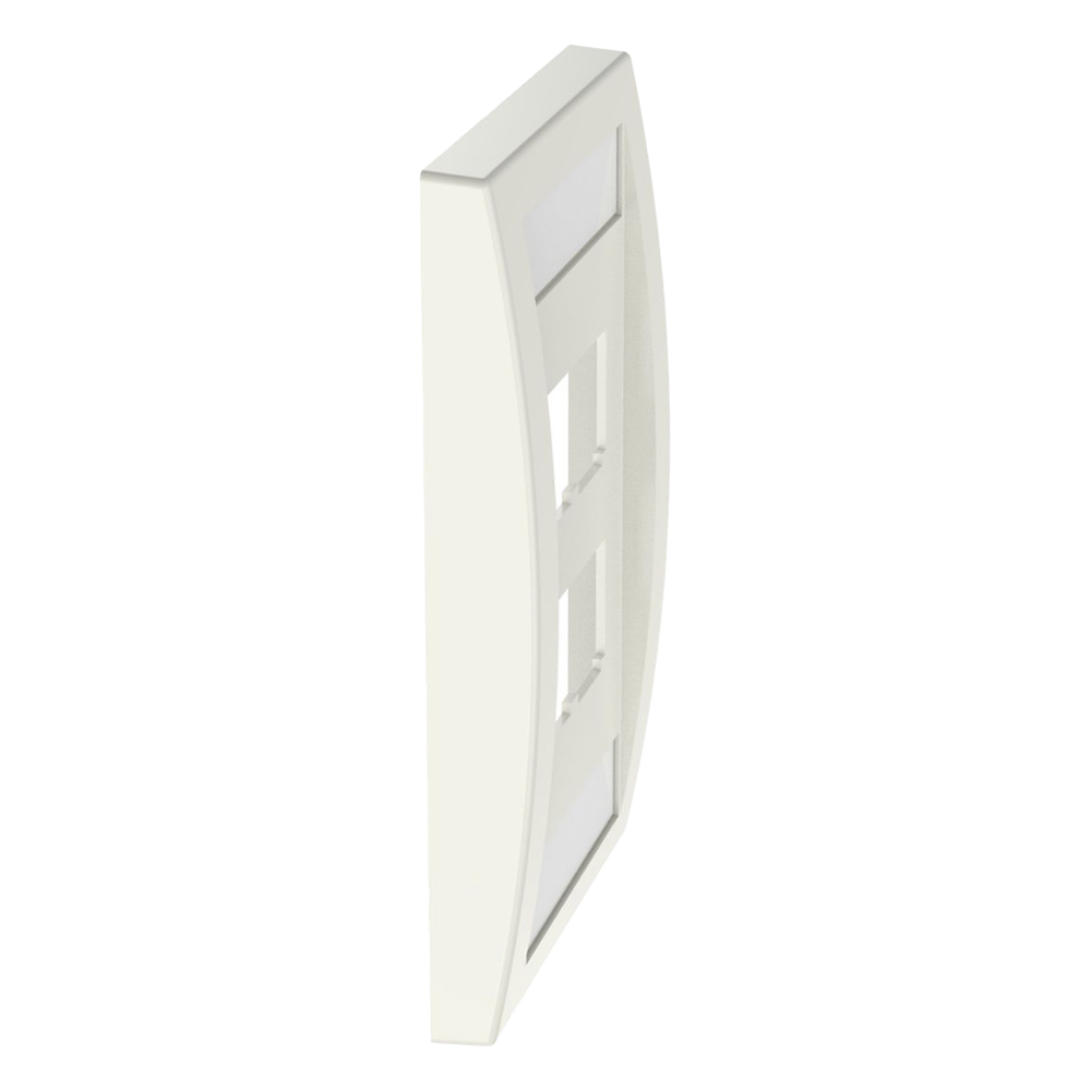 Placa de Pared Vertical Ejecutiva, Salida Para 4 Puertos Mini-Com, Con Espacios Para Etiquetas, Color Blanco Mate
