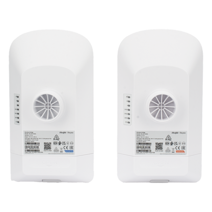 Kit Punto a Punto Ruijie RG-EST350G / Wi-Fi 5 (802.11ac Wave2) 867 Mbps / Antena 16 dBi MIMO 2x2 MU-MIMO / 3 Puertos Gigabit / Alcance 5 km (16,404