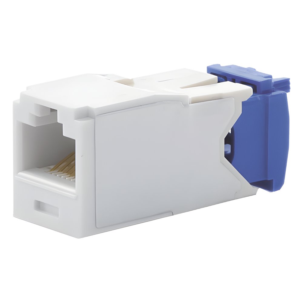 Conector Jack RJ45 Estilo TG, Mini-Com, Categoría 6A, de 8 Posiciones y 8 Cables, Color Blanco