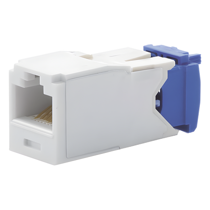 Conector Jack RJ45 Estilo TG, Mini-Com, Categoría 6A, de 8 Posiciones y 8 Cables, Color Blanco