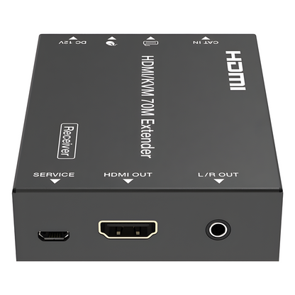 Kit Extensor HDMI con KVM | 70m | 4K2K@60Hz | 4:4:4 | HDMI2.0b y HDCP 2.2 | Salida de Audio 3.5mm | Admite PoC | Admite USB 1.1