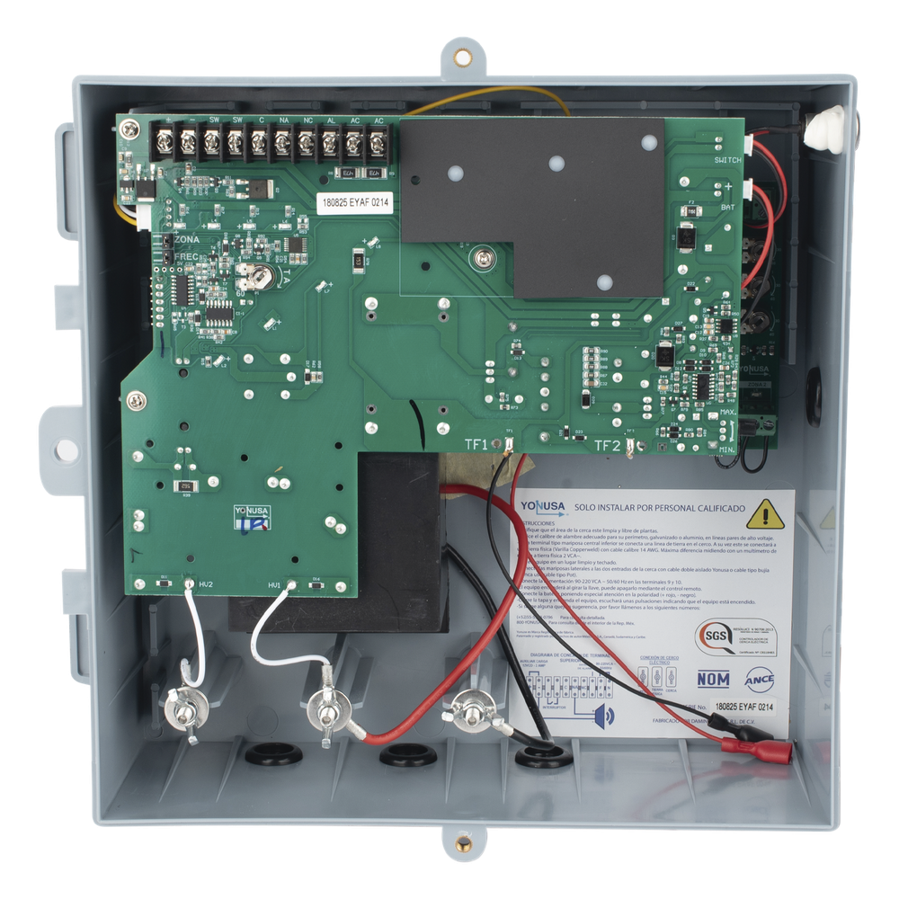 Energizador para Cerco Eléctrico Anti-Plantas / 10,000 Volts / 10,000 Metros Lineales / Alimentación AC 127-220V o Solar / Control Remoto RF 433 MHz