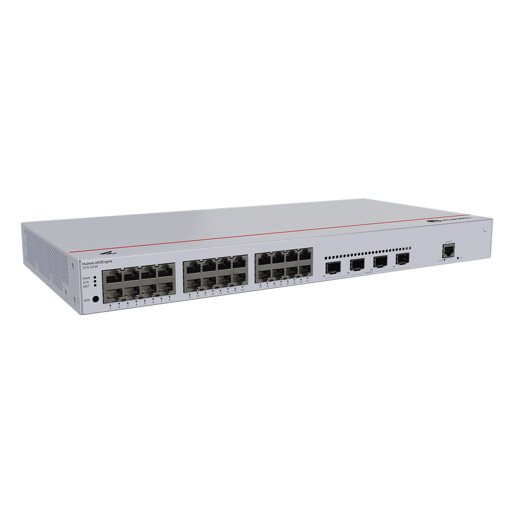 Switch de Distribución/Core Gigabit Administrable Capa 3 / 24 puertos 10/100/1000 Mbps / 4 Puertos 10GE SFP+ Uplink / ERPS / Rutas Estáticas / iStack