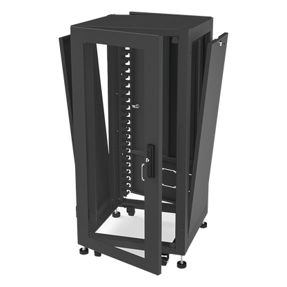 Gabinete Profesional para Telecomunicaciones de 19in, Instalación a Piso, 24UR, 600 mm Profundidad, Se envía el Gabinete Armado.