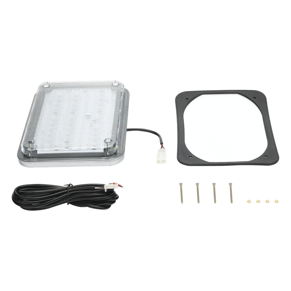Luz de Advertencia 9x7" / 104 LED / Color Claro / 2 Patrones de Destello / Montaje Permanente / 12 Vcc