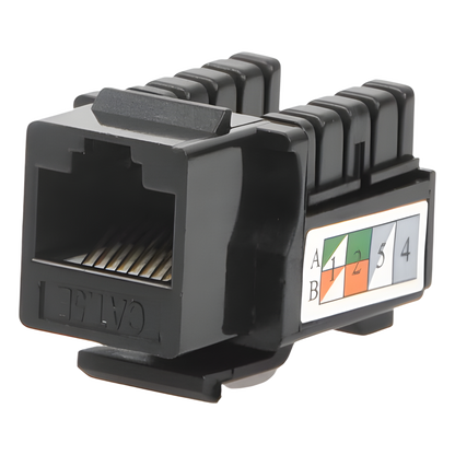 Módulo Jack Keystone Cat5e con Terminación 110 (Punchdown) para Faceplate - Color Negro
