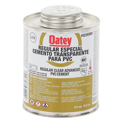 Pegamento / Cemento Claro de 473 ml para Tubo Conduit PVC Pesado.