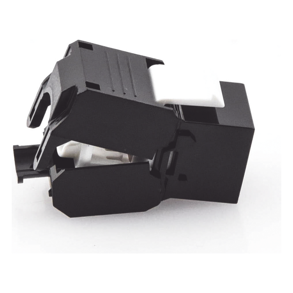 Módulo Jack Keystone Cat5e (Toolless), con Terminación en Ángulo 180 - Color Negro, Compatible con Faceplate y Patchpanel Linkedpro