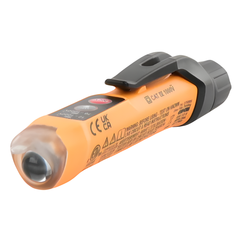 Detector de Voltaje sin contacto de doble rango, de 12 - 1000 V CA con linterna.