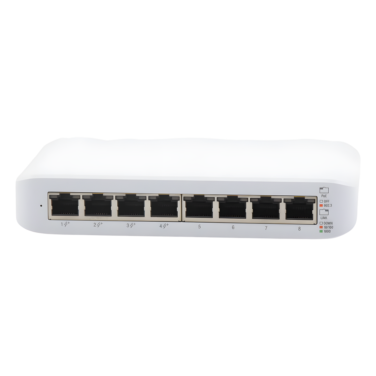 Switch UniFi Lite Administrable PoE de 8 Puertos 10/100/1000 Mbps (4 puertos 802.3af/at), 52 W