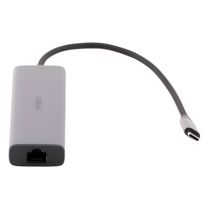 HUB USB-C (Docking Revodok) 6 en 1 | 3 Puertos USB-A 3.0 (5 Gbps) | USB-C PD 100W | HDMI 4K@30Hz | Entrada 1 RJ45 (Gigabit Ethernet) | Chip de Última