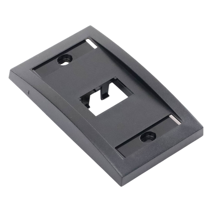Placa de Pared Vertical Ejecutiva, Salida de 2 Puertos Mini-Com, Con Espacios Para Etiquetas, Color Negro