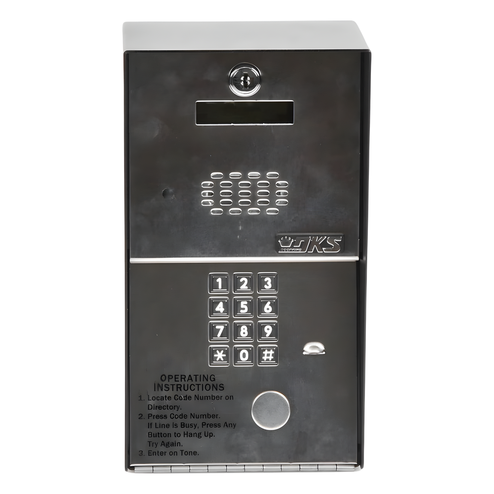 Audioportero Telefónico DKS Para 600 números Telefónicos / Control Para 2 Puertas / Gabinete Para Sobreponer/ Marcación a 16 Digitos / Linea Análoga