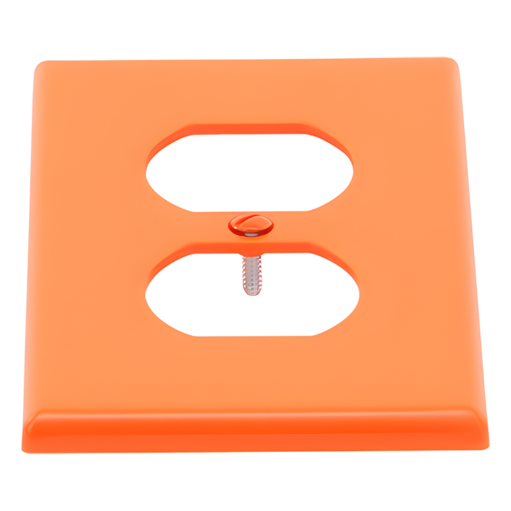 Tapa para Contacto Dúplex Color naranja.