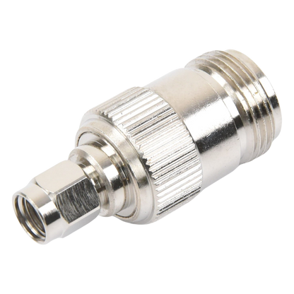 Adaptador en Línea, de Conector SMA Macho Inverso a N Hembra, Níquel/ Oro/ Teflón
