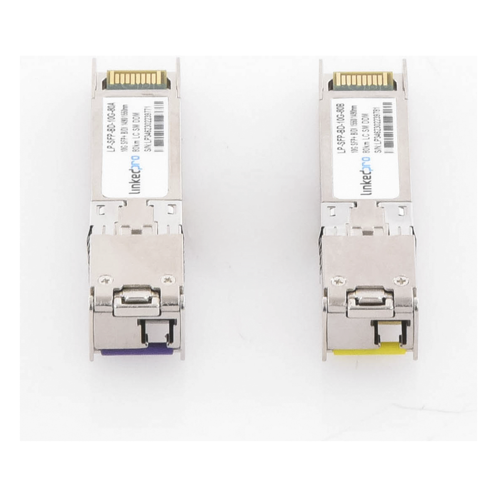 Transceptores Ópticos Bidireccionales SFP+ (Mini-Gbic) / Monomodo 1490 & 1550 nm / 10 Gbps / 10GBASE-BX / Conector LC/UPC Simplex / DDM / Hasta 80 km