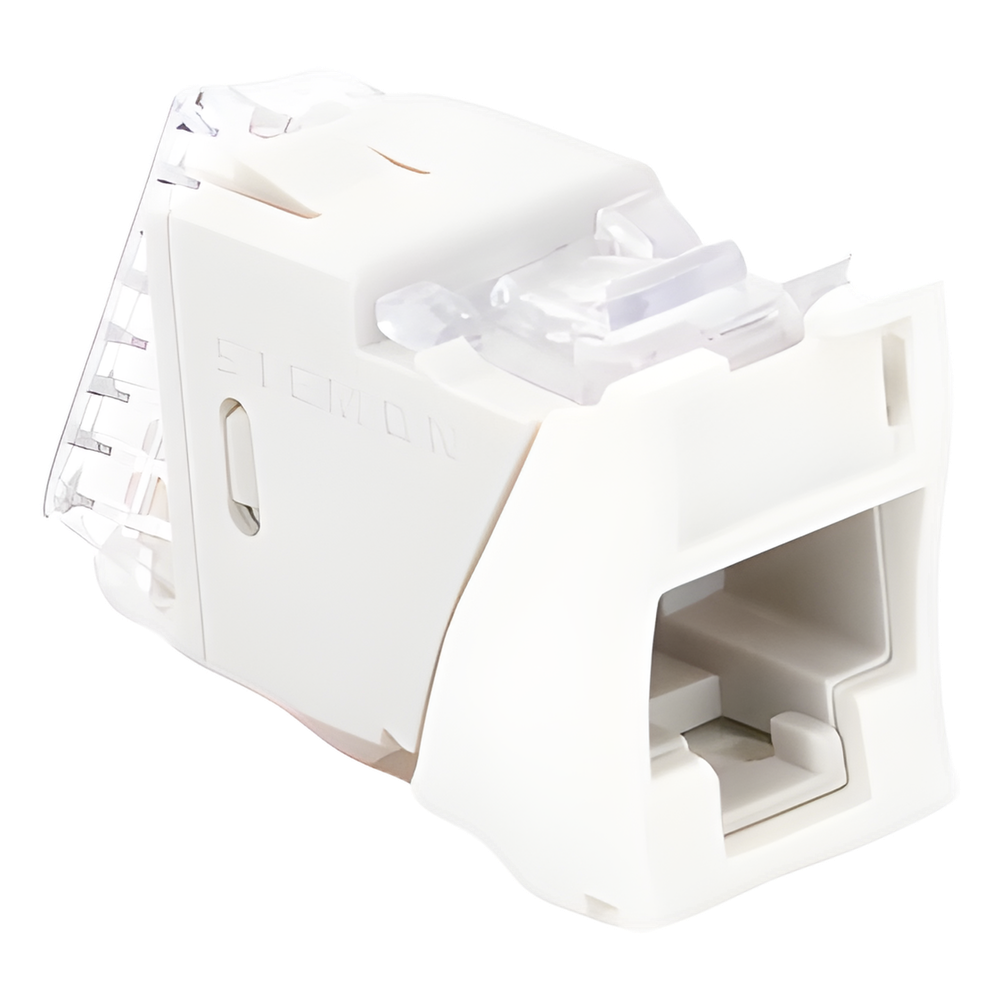 Jack Ultramax Cat6A, UTP, Montaje Híbrido en Placa de Pared (Plano y Angulado), Color Blanco, Punch Down