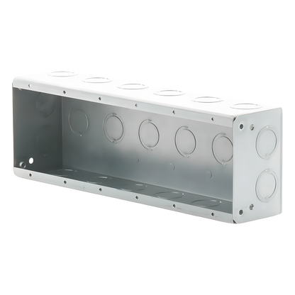 Caja de 6 Gang/Profundidad 2 1/2"/28 Entradas 1/2"-3/4".