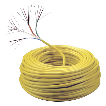 Carrete de Cable de 305 Metros (1000 Pies) / Color Amarillo / Compuesto por 6x22 AWG blindado, 4x18 AWG, 4x22 AWG, y 2x22 AWG / Para Aplicaciones en