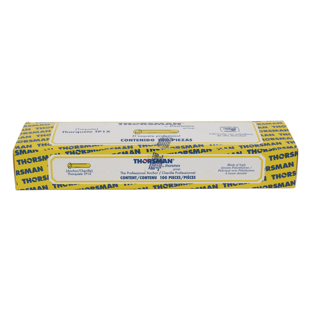 Taquete amarillo 7/32" para tornillos 8mm x 1" (100pzs) (1102-02100)