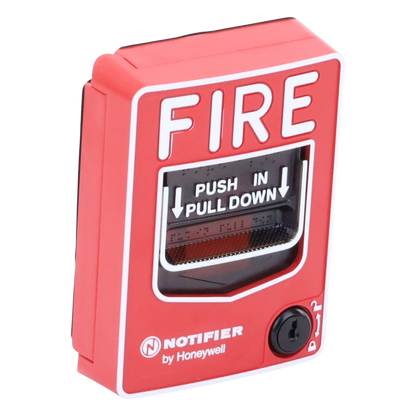 Estación manual de alarma contra incendio de doble acción, con cerradura y llave, para exterior, con caja SB-I/O incluida