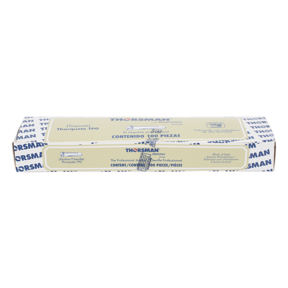 Taquete blanco 3/16" para tornillo 8mm x 3/4" (100pzs) (1101-01100)