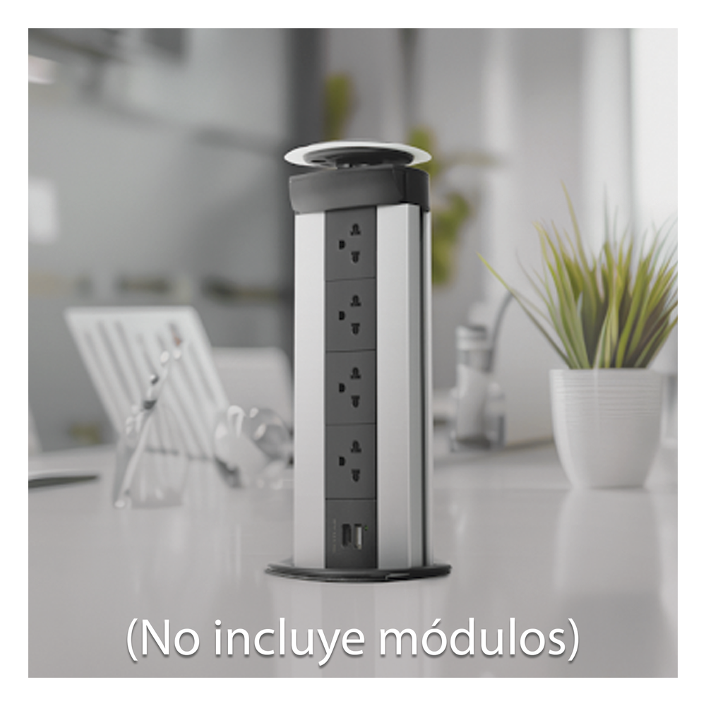 Teleblock Simon K45 para Voz, Datos, Multimedia o Contactos Eléctricos / Capacidad para 4 Módulos K45 / Apertura Manual con Tapa Abatible
