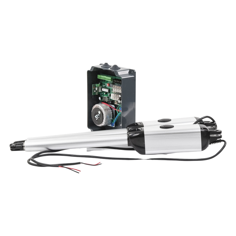 Kit de brazos para automatizar portones vehiculares abatibles de 2 hojas/ 3 Mts / 300 Kg / Uso solo residencial / Compatible con respaldo de energía