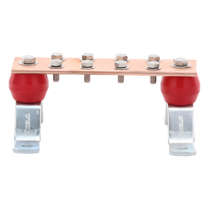 Barra Unión Muro 1000A / Cobre 100% / Montaje Incluido / Aisladores Rojos / EIA-TIA-BICSI / TMGB-TGB