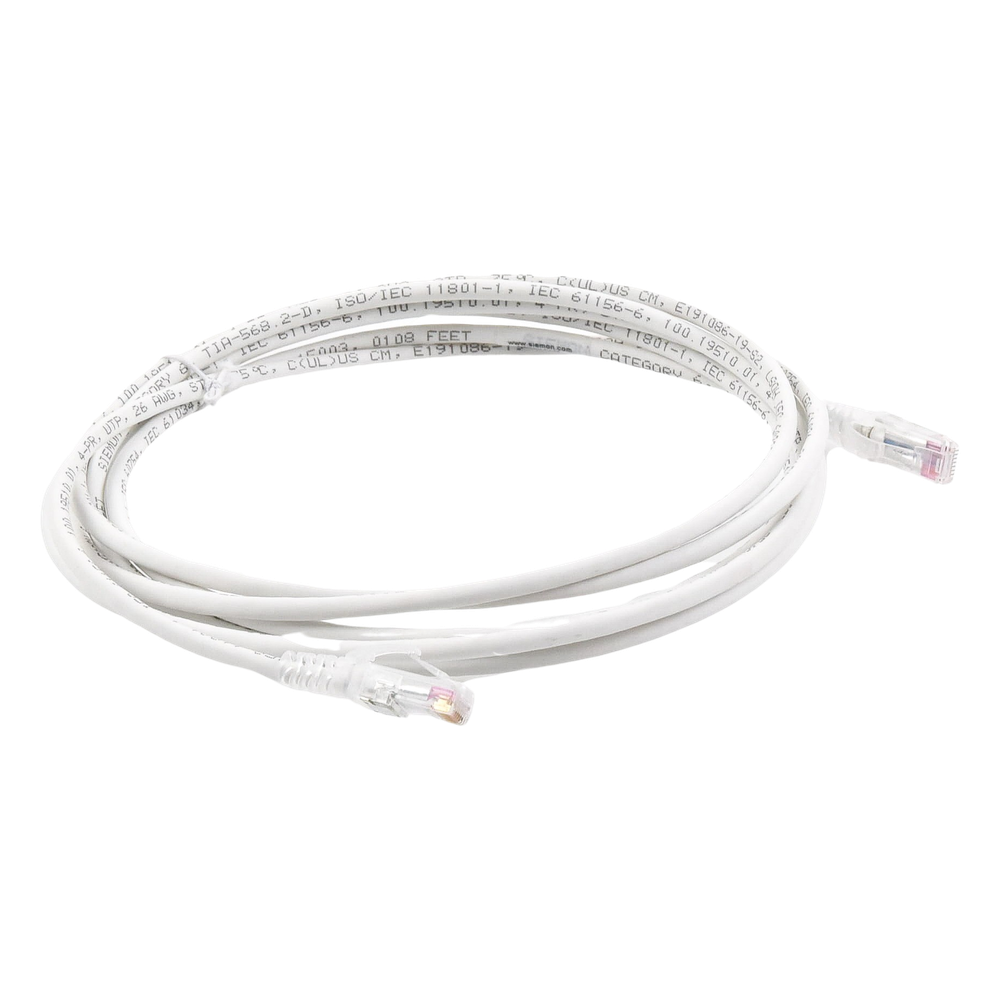 Patch Cord MC6 Modular Cat6 UTP, CM/LS0H, 3.05 Metros (10 Pies), Color Blanco, Versión Bulk (Sin Empaque Individual)