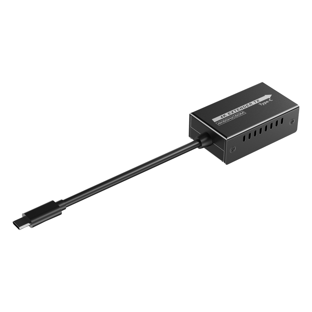 Extensor Mini 4K120Hz USB-C a HDMI | Transmisión 18 Gbps | Distancia 60m 4K@60Hz | HDR10 / HDCP 2.2 | Protección ESD ±8KV | Alimentación por Fuente