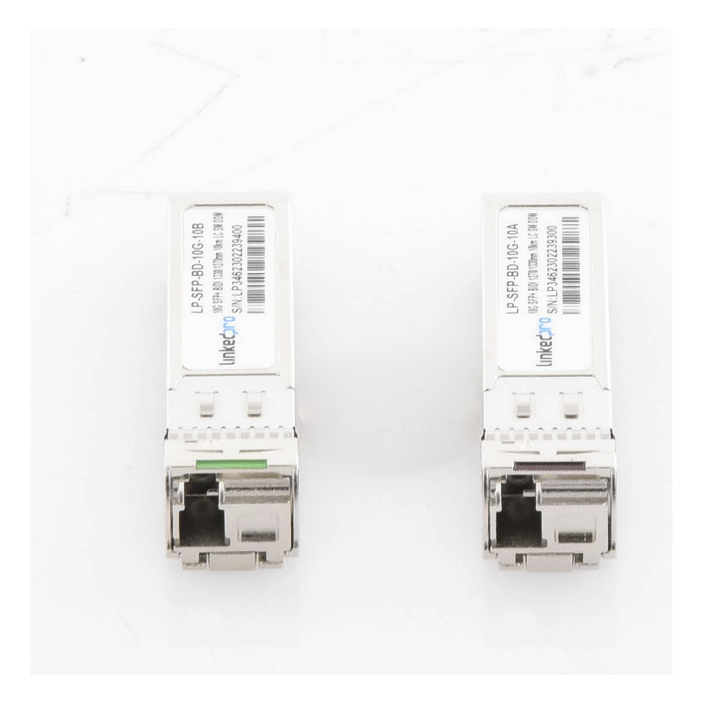Transceptores Ópticos Bidireccionales SFP+ (Mini-Gbic) / Monomodo 1270 & 1330 nm / 10 Gbps / 10GBASE-BX / Conector LC/UPC Simplex / DDM / Hasta 10 km