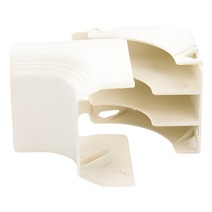 Esquinero interior, para uso con canaleta T45, Material PVC Rígido, Color Blanco Mate