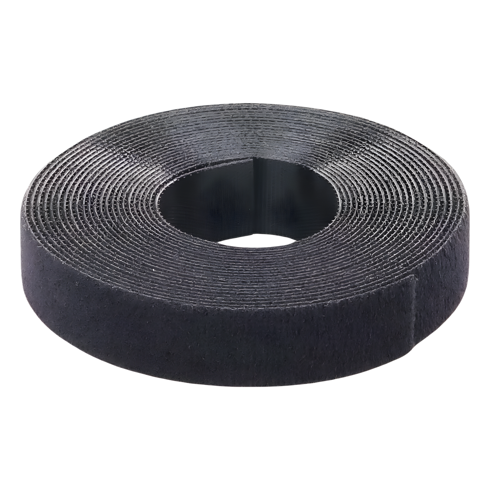 Rollo de Cinta de Contacto, de 15 Pies (4.5m) de Largo, 19.1 mm de Ancho, Color Negro