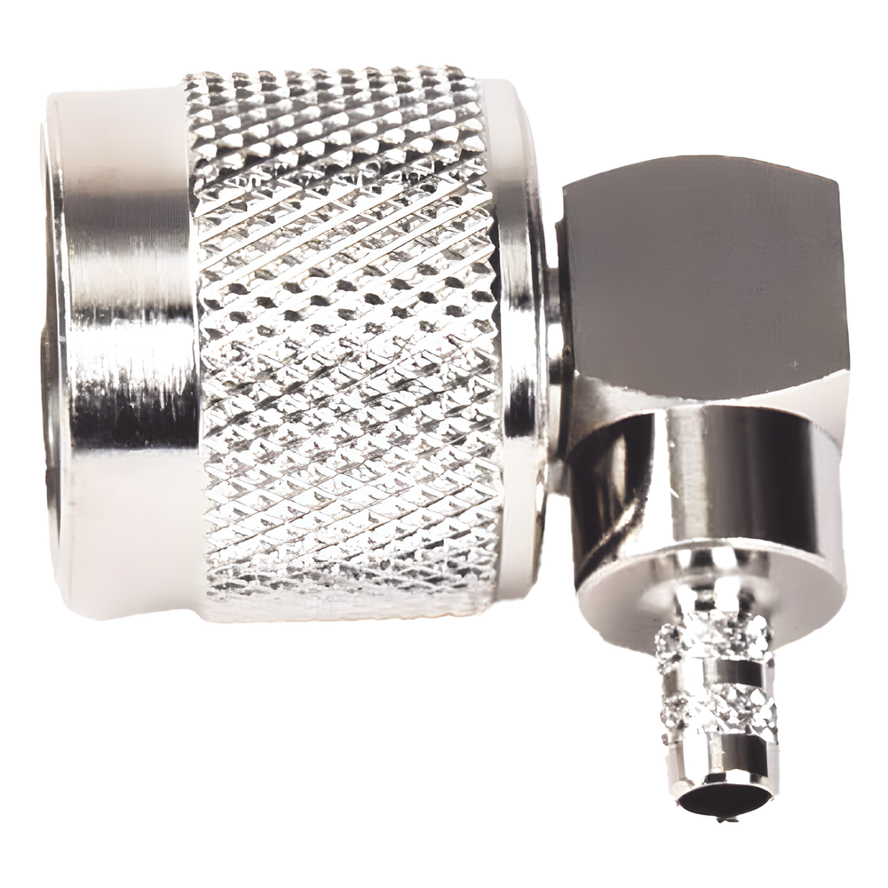 Conector N Macho en A/R de Anillo Plegable para Cables LP-195, LP-142, RG-58/U, RG-142/U, Niquel/ Oro/ Teflón