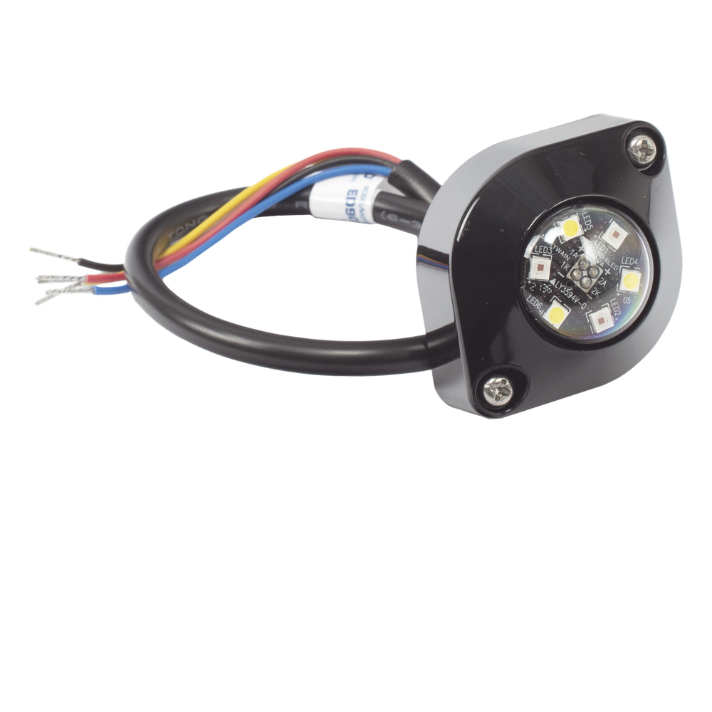 Estrobo Oculto de 6 LED, Ambar, Lente Transparente, Bisel Negro
