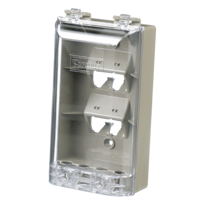 Placa de Pared Vertical, Resistente al Agua con Protección IP56, Acepta 4 Módulos Mini-Com, Color Gris