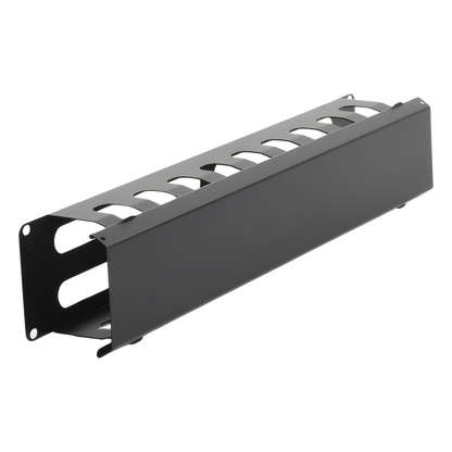Organizador de Cables Horizontal de 2U para Rack de 19" con Cubierta Metálica