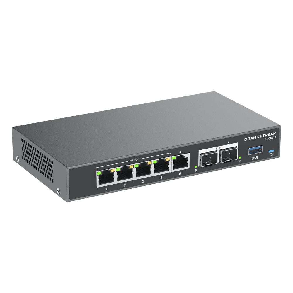 4 en 1: Firewall Nueva Generación, Router, IP PBX (24 usuarios / 8 llamadas), Switch Gigabit de 5 Puertos (4 PoE) y 2 Puertos SFP 2.5 Gigabit / Todos