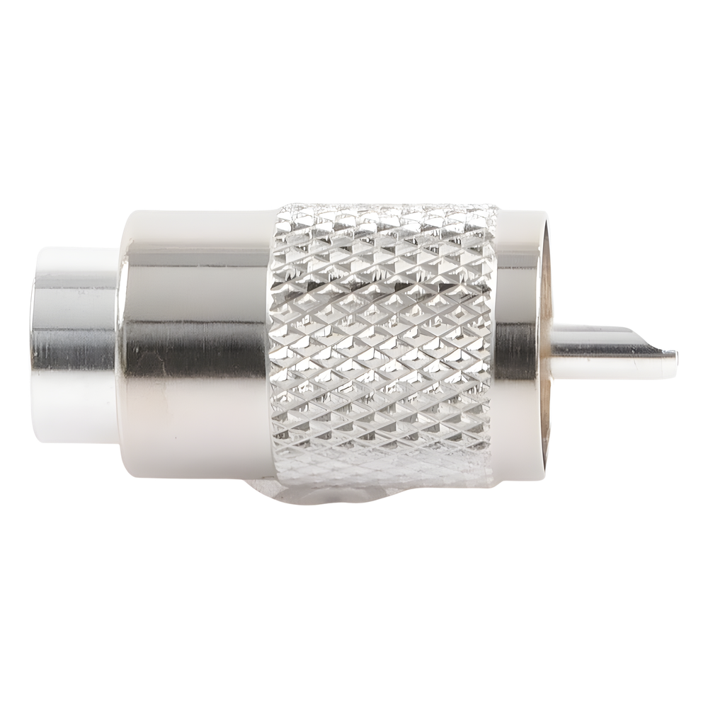 Conector UHF Macho (PL-259) para cables LP-400, RG-8/U, RG-8U-SYS, 8237, 8267, 8268, 9913, CTN-400, 7810, 8214, 7810A, RFLASH-1113, LMR-400, Plata