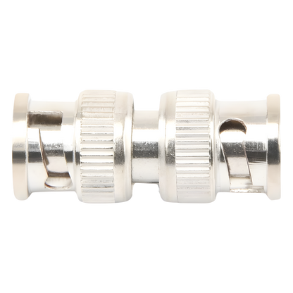 Adaptador tipo barril para 75 Ohm, de conector BNC macho a BNC macho, Níquel/ Oro/ Teflón.