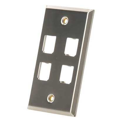 Placa de Pared Vertical, de Acero Inoxidable, Salida Para 4 Puertos Mini-Com