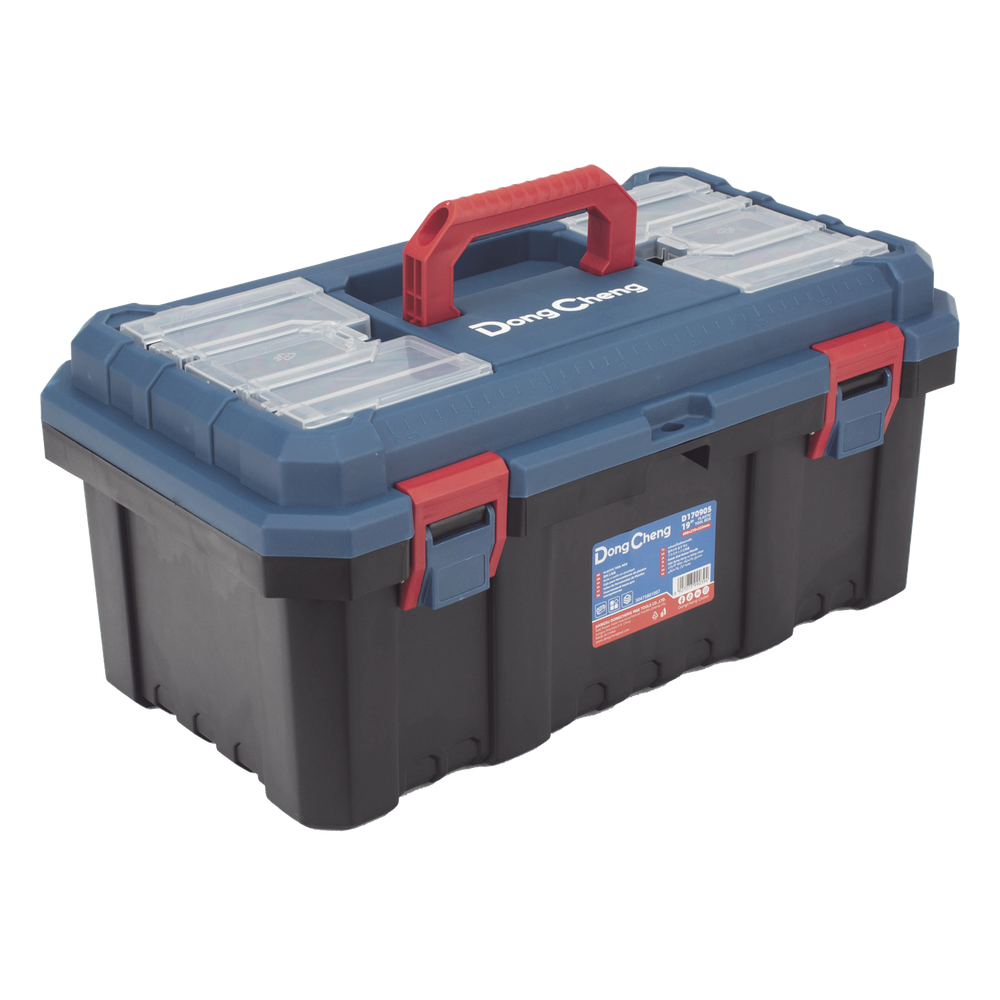 Caja de plástico Reforzada de 19 in. para Herramientas.