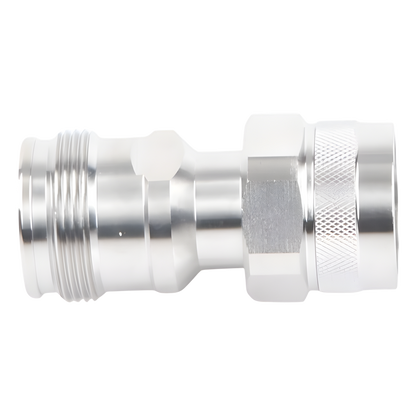 Adaptador en Línea de Conector 4.3-10 Hembra a N Macho, Bronce Blanco/ Plata/ Teflón