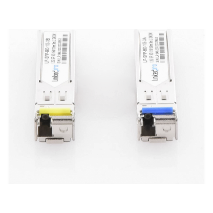 Transceptores Ópticos Bidireccionales SFP (Mini-Gbic) / Monomodo 1310 & 1550 nm / 1.25 Gbps / 1000BASE-BX / Conector LC/UPC Simplex / DDM / Hasta 3