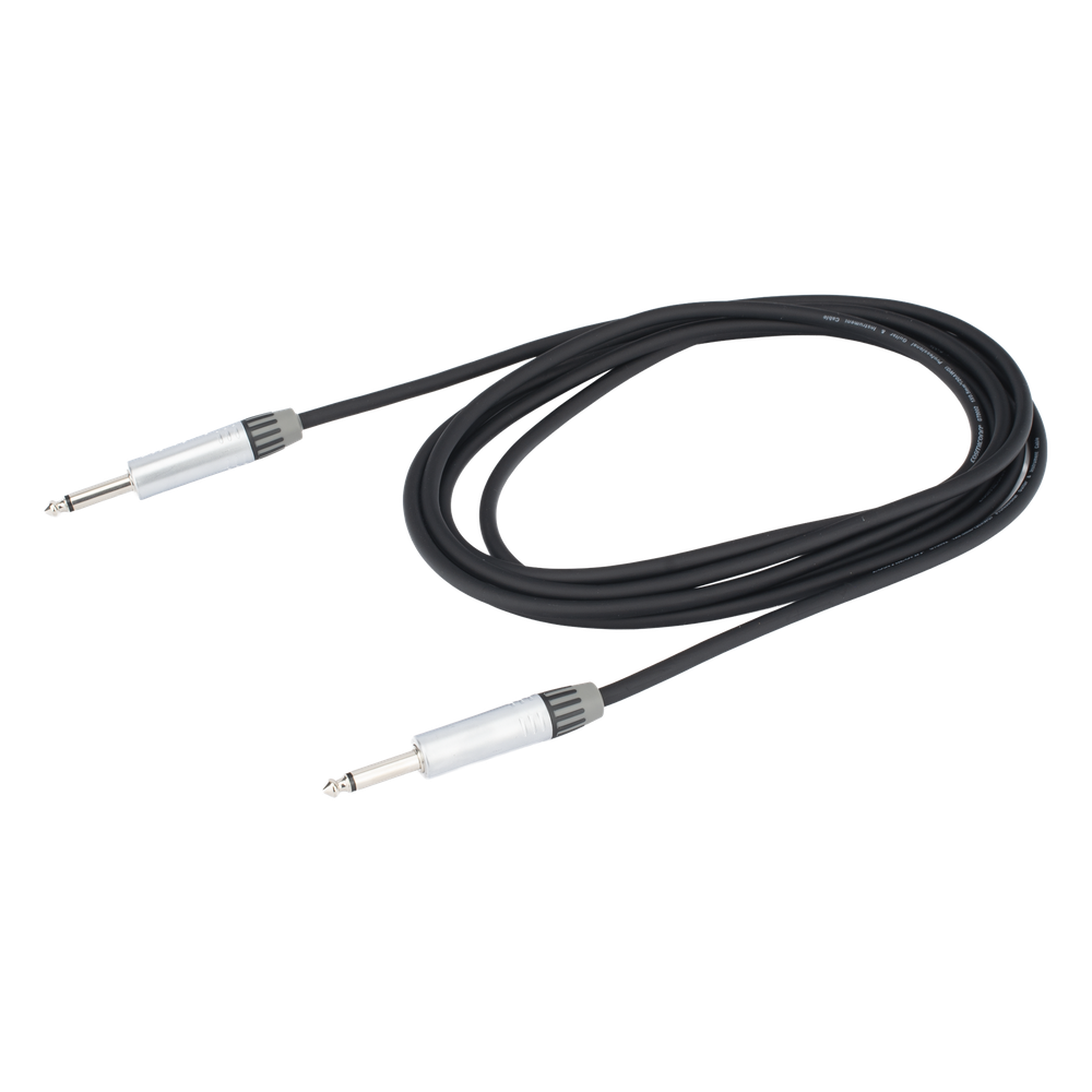 Cable de Audio | Plug 1/4 in a Plug 1/4 in Mono | Carcasa Cromada | Conectores Seetronic | Ideal para Instrumentos | Longitud 3m