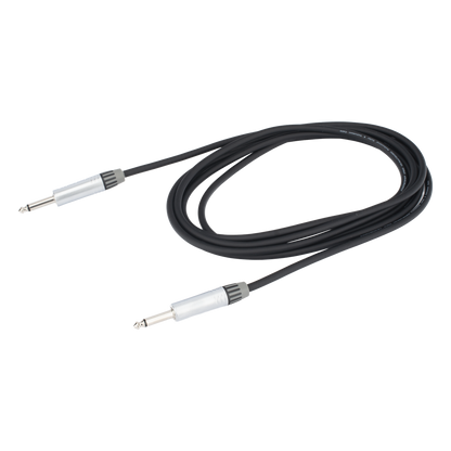 Cable de Audio | Plug 1/4 in a Plug 1/4 in Mono | Carcasa Cromada | Conectores Seetronic | Ideal para Instrumentos | Longitud 3m