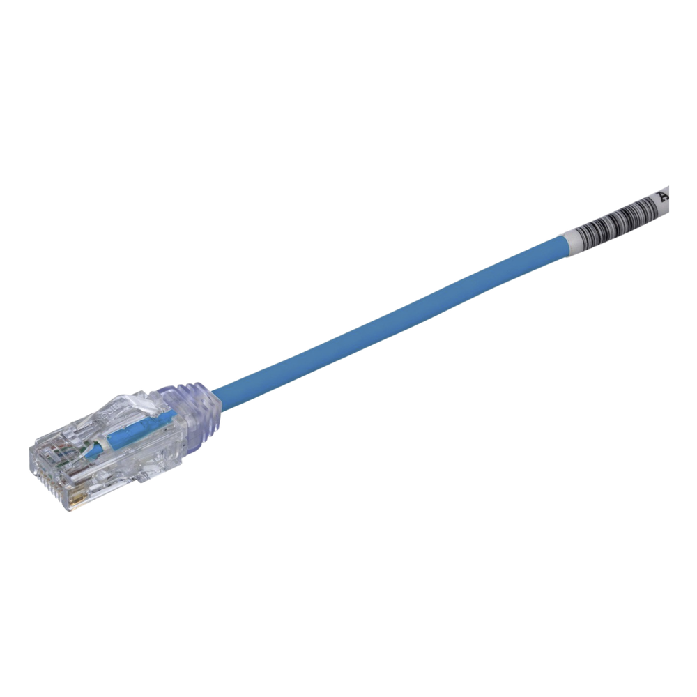 Cable de Parcheo TX6, UTP Cat6, Diámetro Reducido (28AWG), Color Azul, 15.2 cm (6 pulgadas)