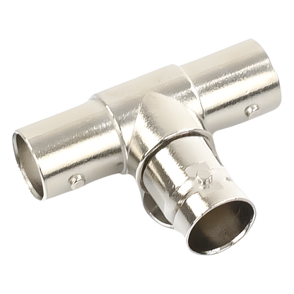 Adaptador en T para 75 Ohm de triple conectores BNC Hembras, Níquel/ Oro/ Teflón.