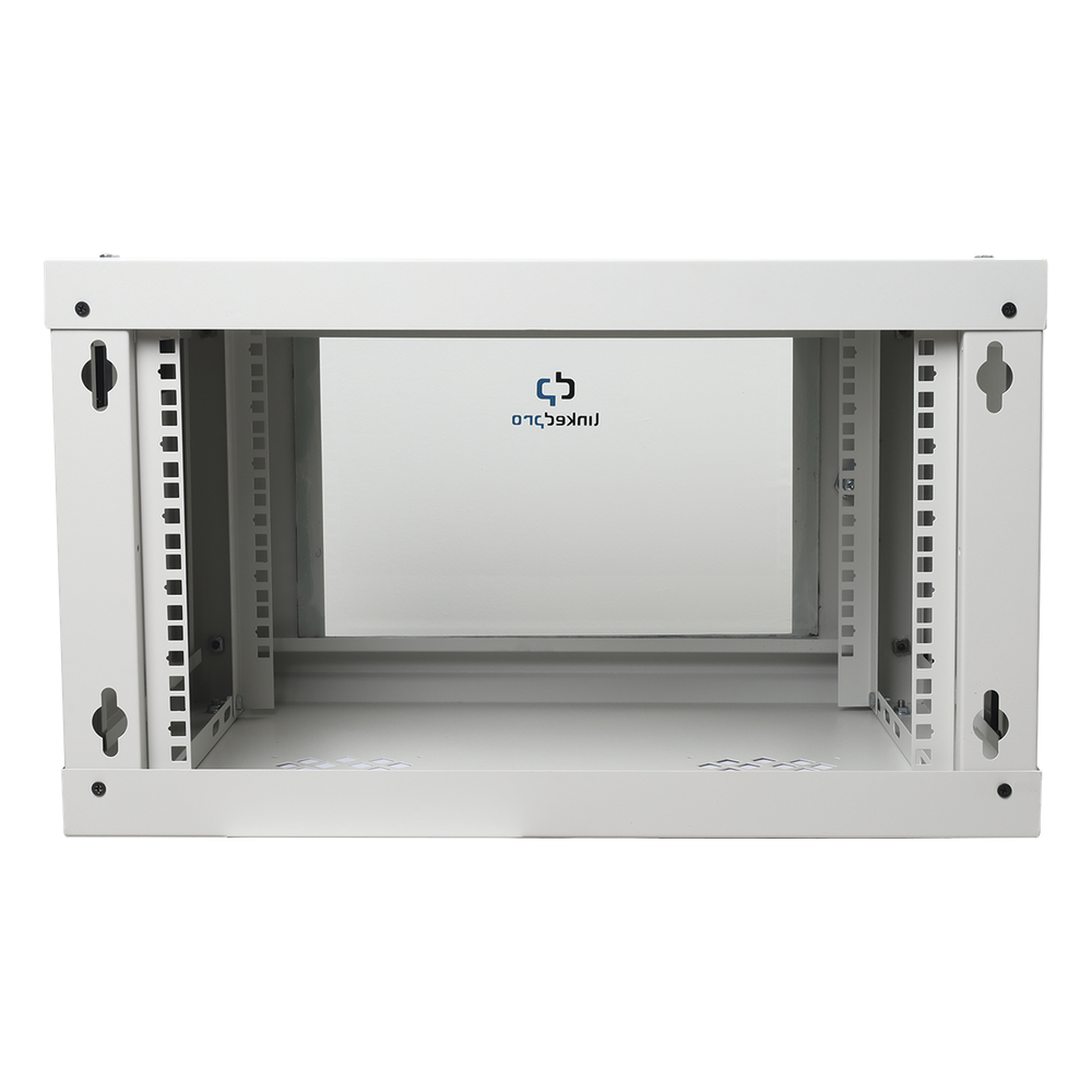 Gabinete de Pared de 6U con Puerta de Cristal Templado, 455 mm de Profundidad Total, Rack de 19'', Acero Reforzado Color Blanco